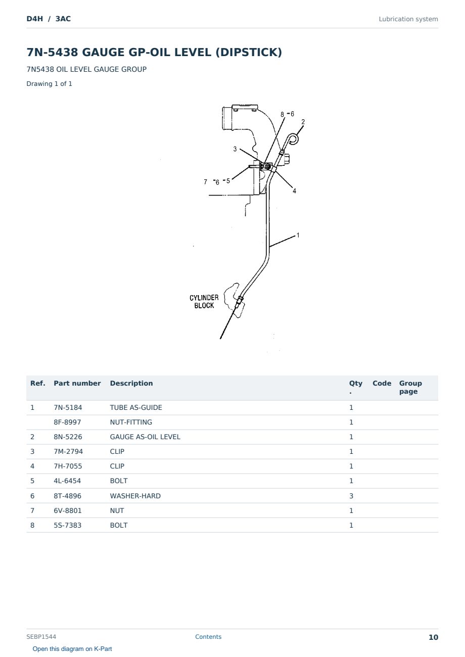 Caterpillar D4H S/N 3AC Partsbook SEBP1544 (English) - sample page 10 of 10 Caterpillar D4H S/N 3AC Partsbook SEBP1544 (English) - sample page 10 of 10