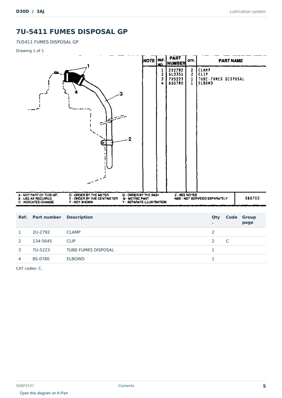 Caterpillar D30D S/N 3AJ Partsbook SEBP2537 (English) - sample page 5 of 10 Caterpillar D30D S/N 3AJ Partsbook SEBP2537 (English) - sample page 5 of 10