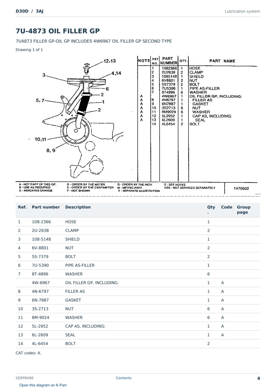 Caterpillar D30D S/N 3AJ Partsbook SEBP8498 (English) - sample page 4 of 10 Caterpillar D30D S/N 3AJ Partsbook SEBP8498 (English) - sample page 4 of 10