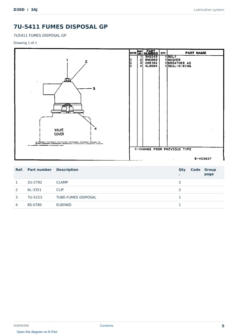 Caterpillar D30D S/N 3AJ Partsbook SEBP8498 (English) - sample page 5 of 10 Caterpillar D30D S/N 3AJ Partsbook SEBP8498 (English) - sample page 5 of 10