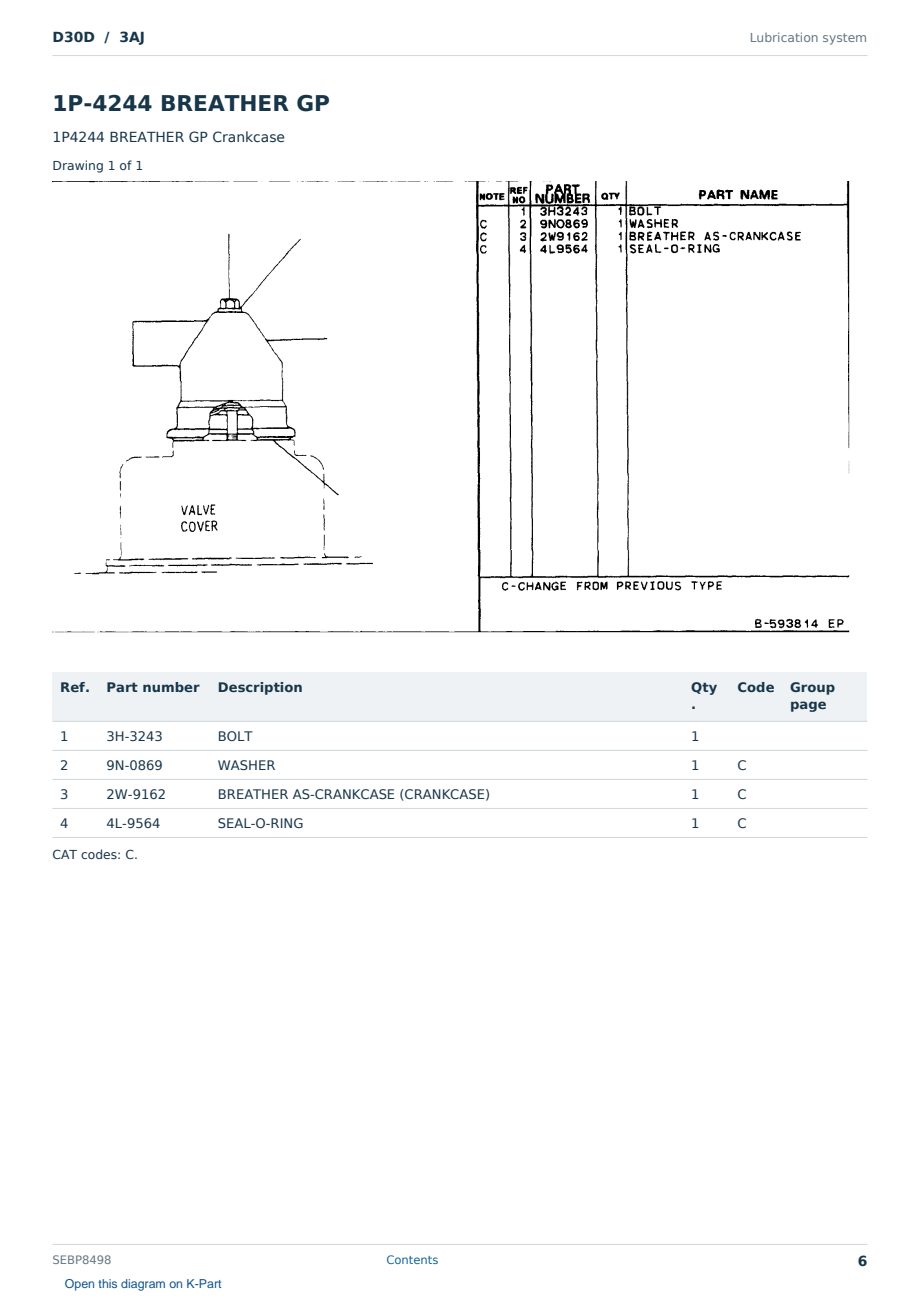 Caterpillar D30D S/N 3AJ Partsbook SEBP8498 (English) - sample page 6 of 10 Caterpillar D30D S/N 3AJ Partsbook SEBP8498 (English) - sample page 6 of 10