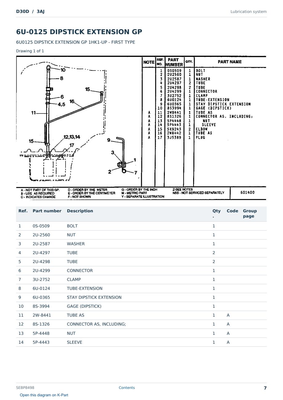 Caterpillar D30D S/N 3AJ Partsbook SEBP8498 (English) - sample page 7 of 10 Caterpillar D30D S/N 3AJ Partsbook SEBP8498 (English) - sample page 7 of 10