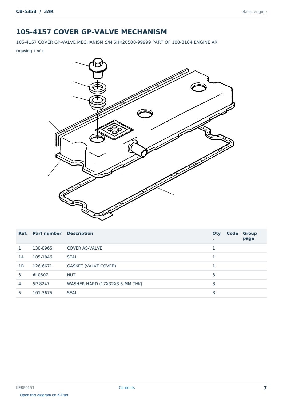 Caterpillar CB-535B S/N 3AR Partsbook KEBP0151 (English) - sample page 7 of 10 Caterpillar CB-535B S/N 3AR Partsbook KEBP0151 (English) - sample page 7 of 10