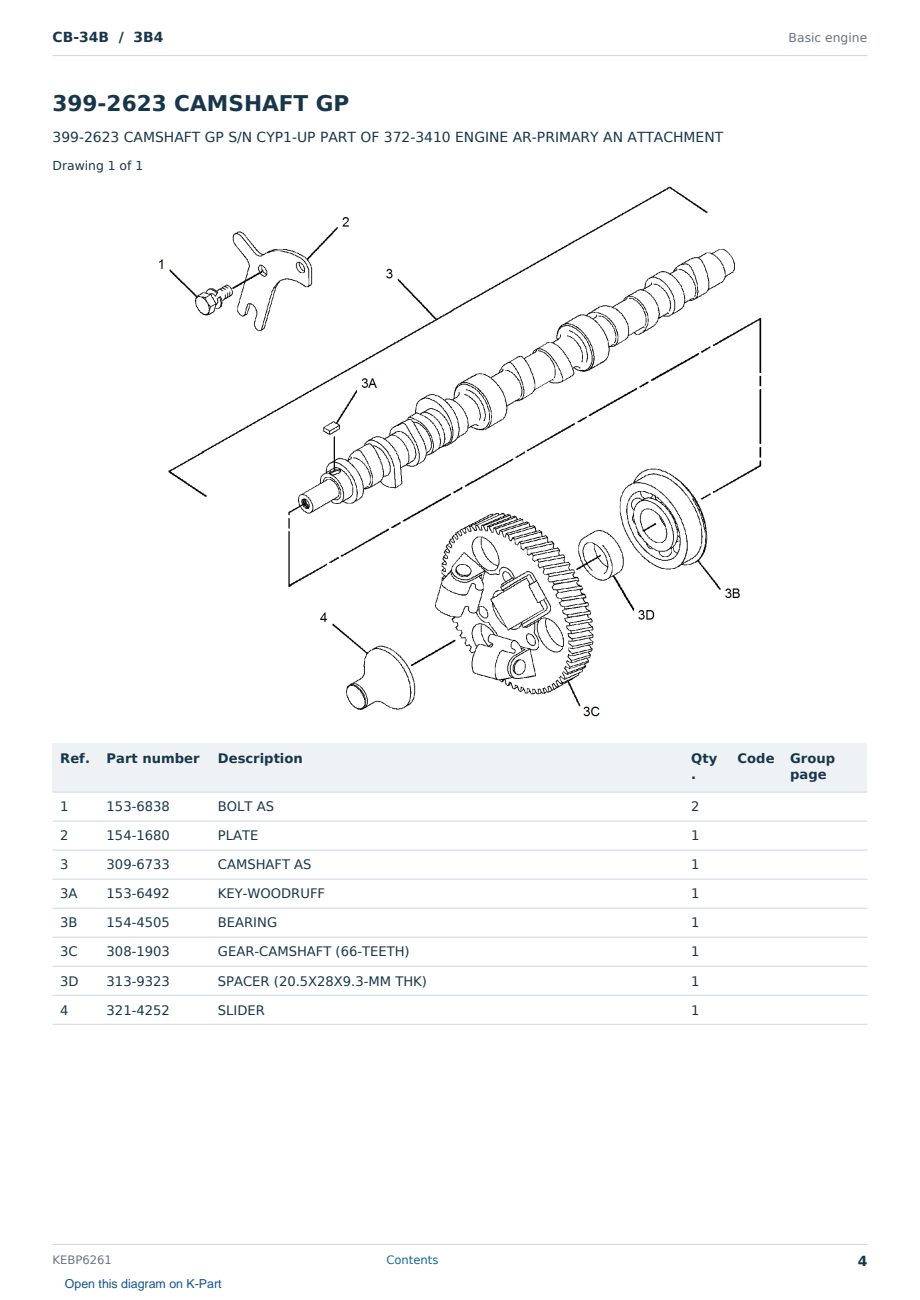 Caterpillar CB-34B S/N 3B4 Partsbook KEBP6261 (English) - sample page 4 of 10 Caterpillar CB-34B S/N 3B4 Partsbook KEBP6261 (English) - sample page 4 of 10