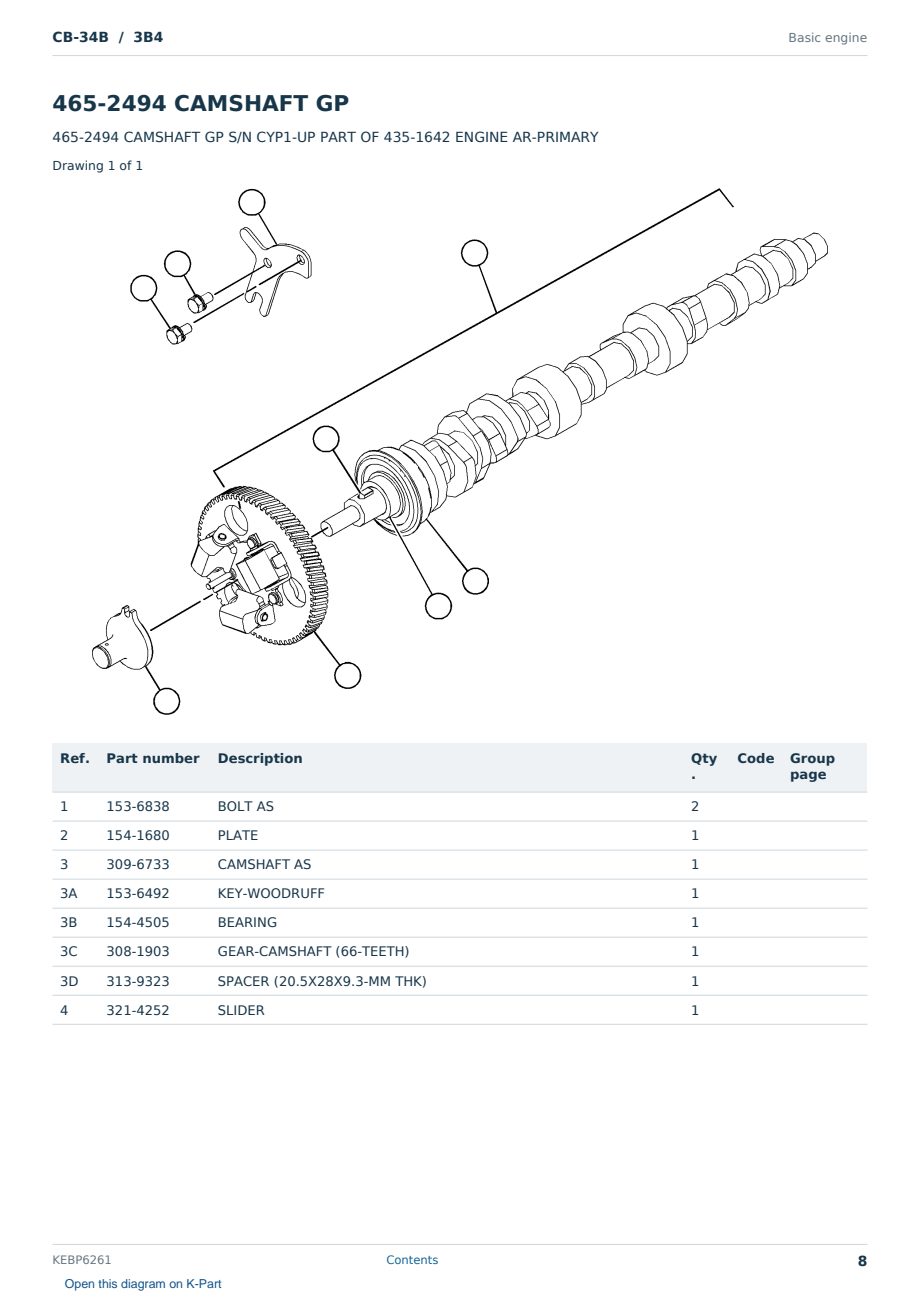Caterpillar CB-34B S/N 3B4 Partsbook KEBP6261 (English) - sample page 8 of 10 Caterpillar CB-34B S/N 3B4 Partsbook KEBP6261 (English) - sample page 8 of 10