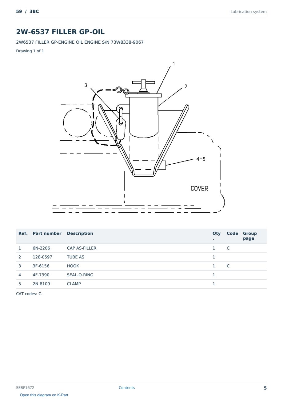 Caterpillar 59 S/N 3BC Partsbook SEBP1672 (English) - sample page 5 of 10 Caterpillar 59 S/N 3BC Partsbook SEBP1672 (English) - sample page 5 of 10