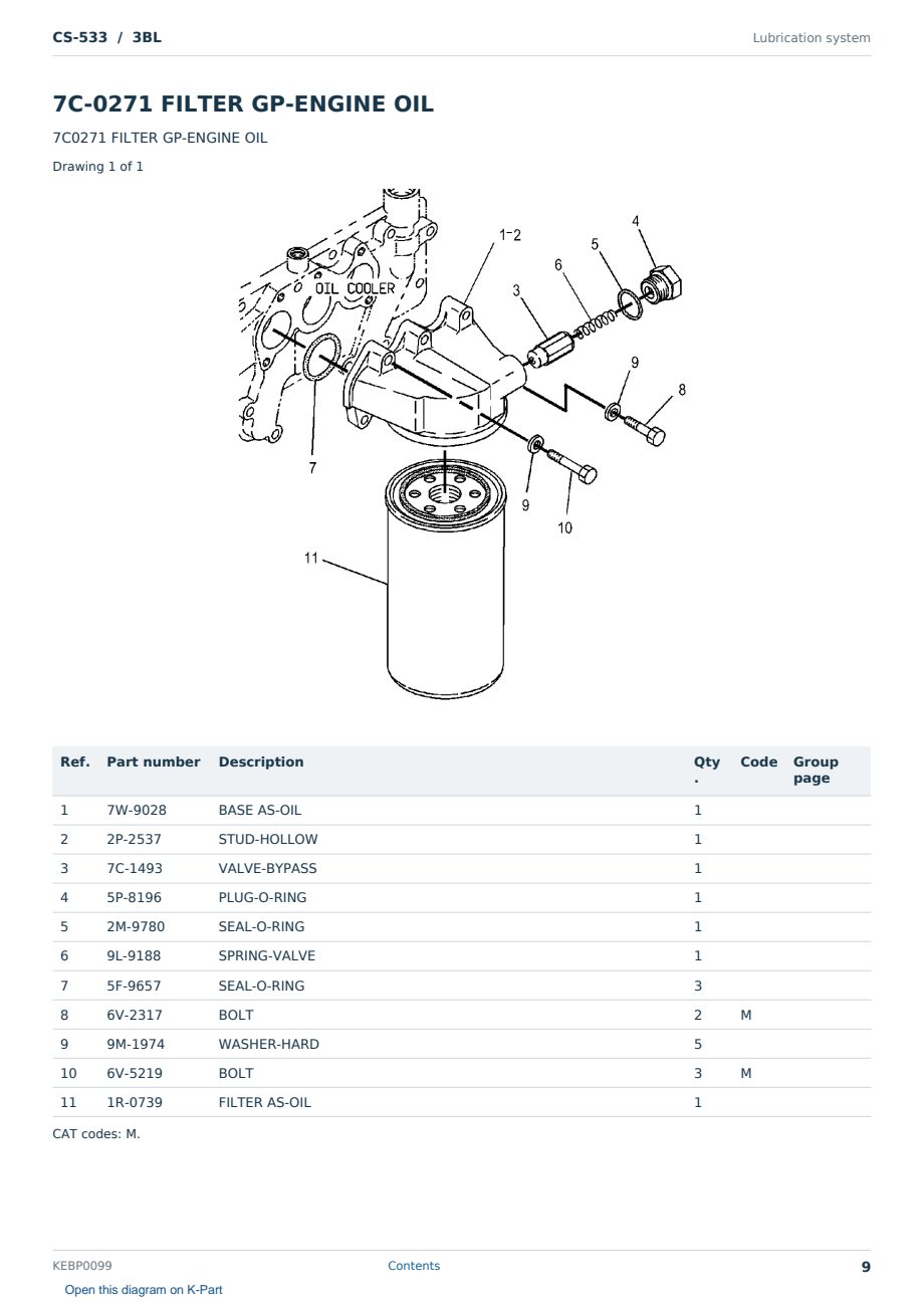 Caterpillar CS-533 S/N 3BL Partsbook KEBP0099 (English) - sample page 9 of 10 Caterpillar CS-533 S/N 3BL Partsbook KEBP0099 (English) - sample page 9 of 10