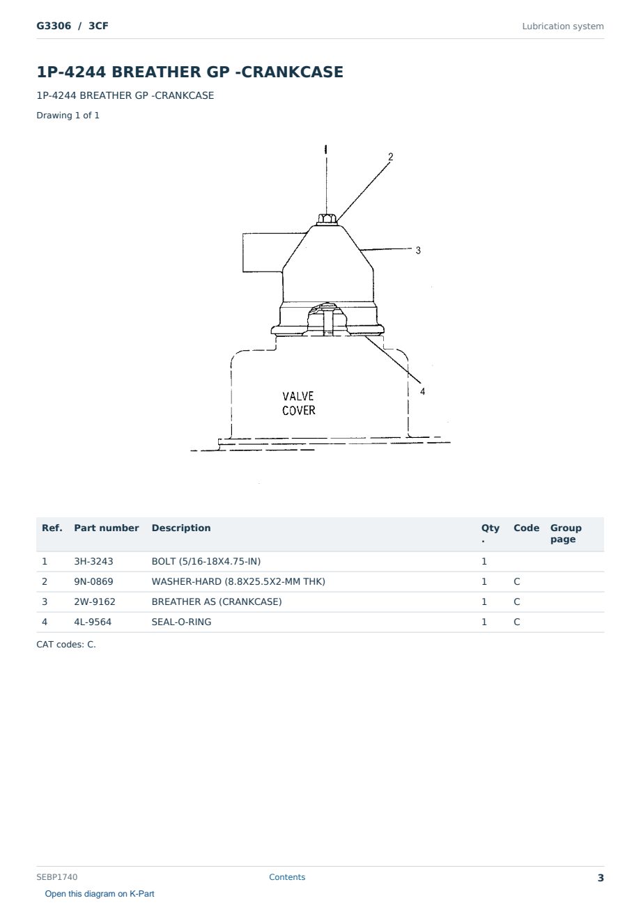 Caterpillar G3306 S/N 3CF Partsbook SEBP1740 (English) - sample page 3 of 10 Caterpillar G3306 S/N 3CF Partsbook SEBP1740 (English) - sample page 3 of 10