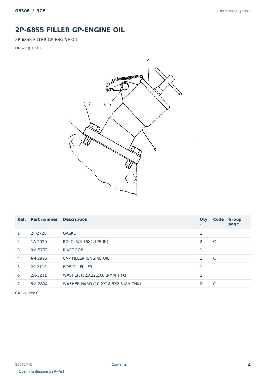 Caterpillar G3306 S/N 3CF Partsbook SEBP1740 (English) - sample page 4 of 10 Caterpillar G3306 S/N 3CF Partsbook SEBP1740 (English) - sample page 4 of 10