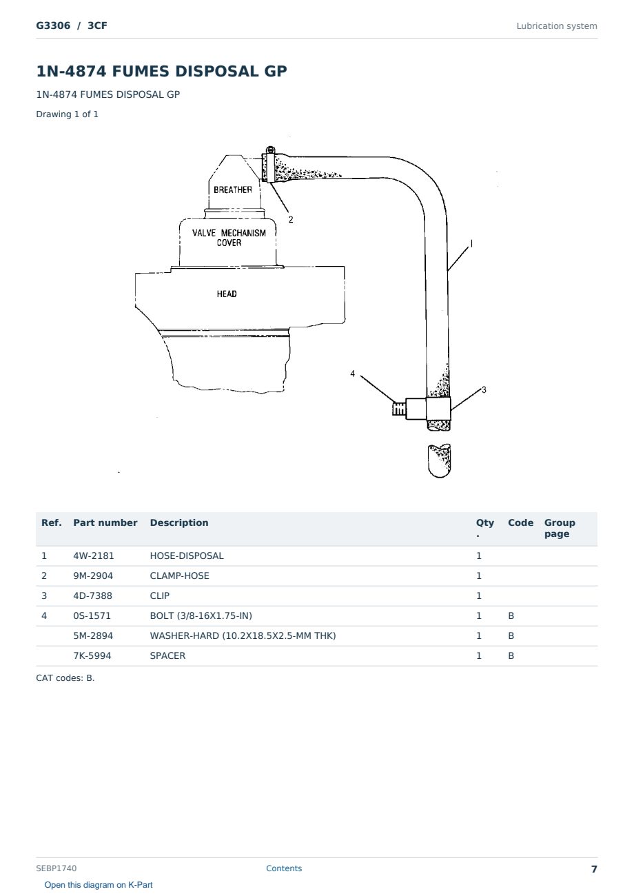 Caterpillar G3306 S/N 3CF Partsbook SEBP1740 (English) - sample page 7 of 10 Caterpillar G3306 S/N 3CF Partsbook SEBP1740 (English) - sample page 7 of 10