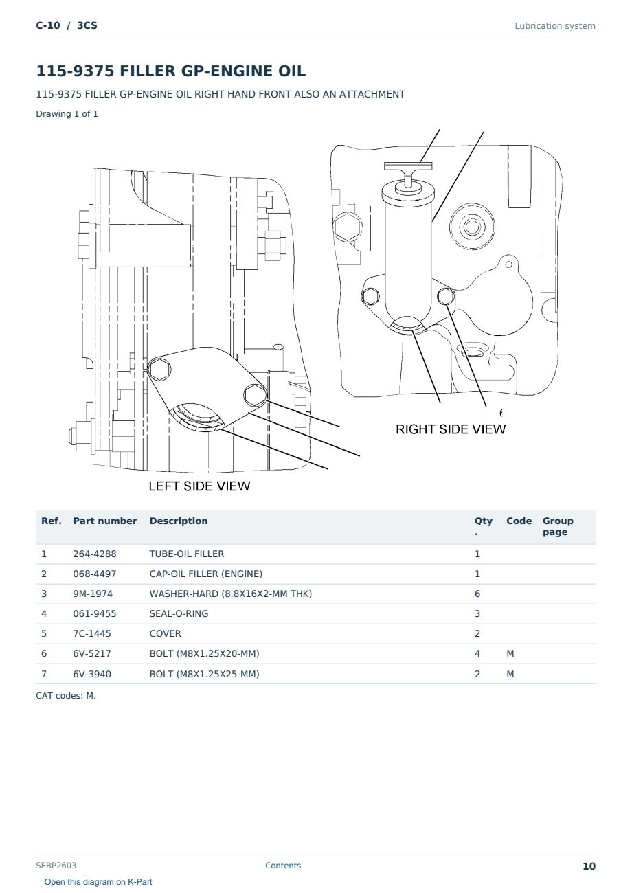 Caterpillar C-10 S/N 3CS Partsbook SEBP2603 (English) - sample page 10 of 10 Caterpillar C-10 S/N 3CS Partsbook SEBP2603 (English) - sample page 10 of 10