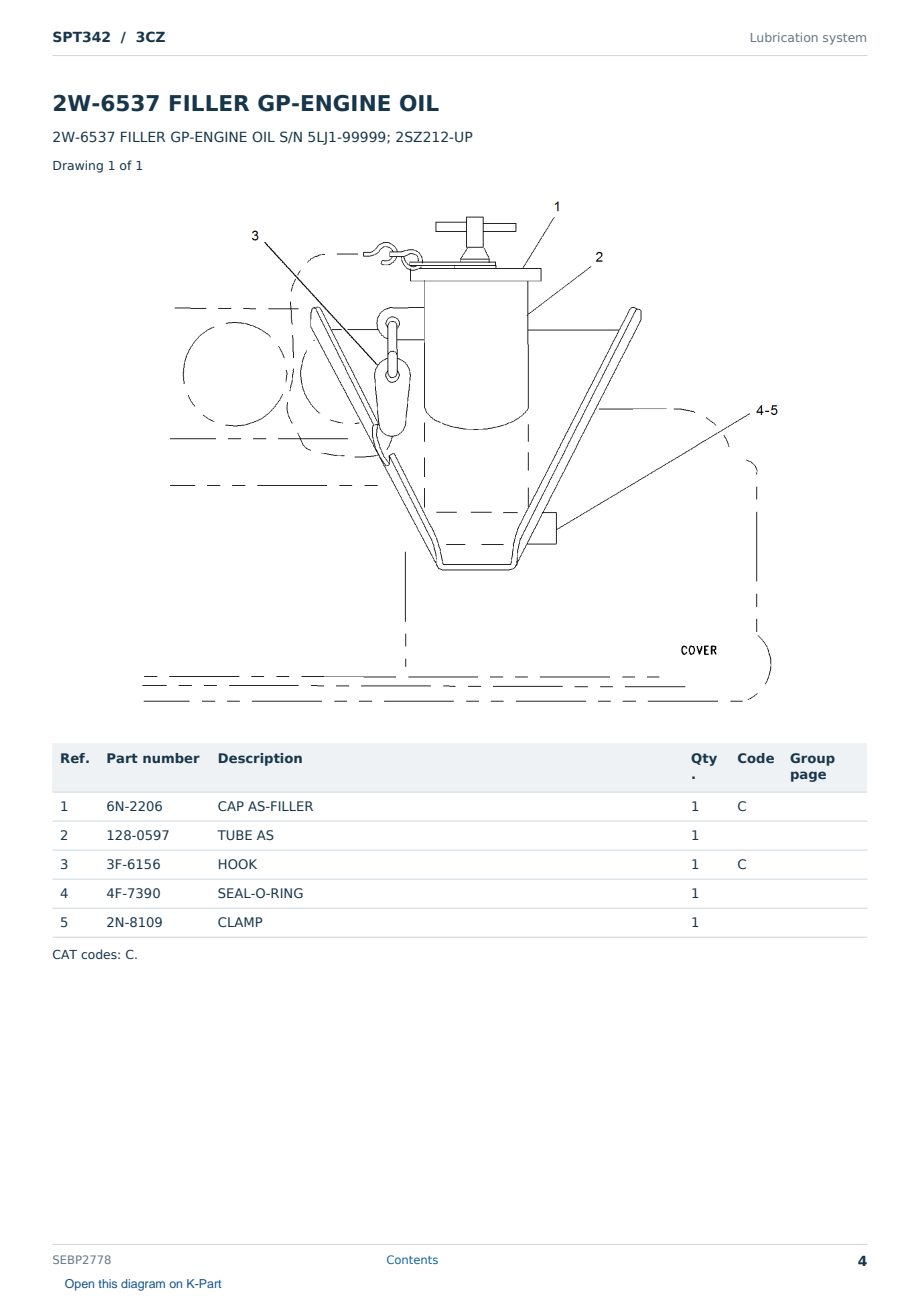 Caterpillar SPT342 S/N 3CZ Partsbook SEBP2778 (English) - sample page 4 of 10 Caterpillar SPT342 S/N 3CZ Partsbook SEBP2778 (English) - sample page 4 of 10