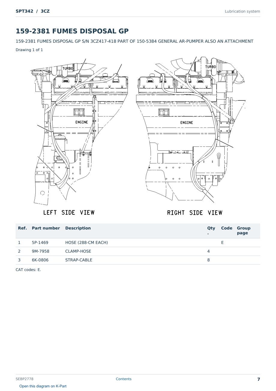 Caterpillar SPT342 S/N 3CZ Partsbook SEBP2778 (English) - sample page 7 of 10 Caterpillar SPT342 S/N 3CZ Partsbook SEBP2778 (English) - sample page 7 of 10