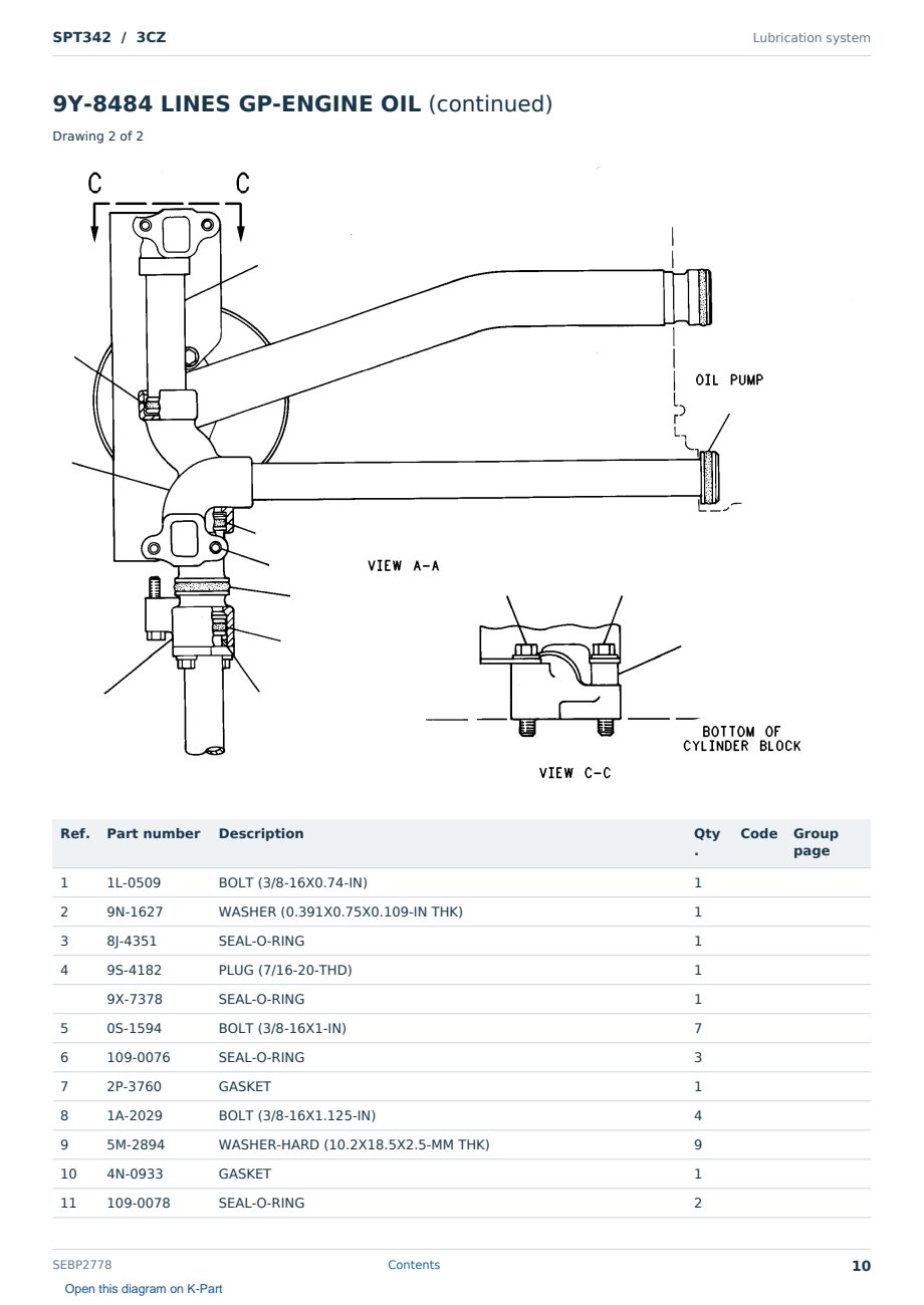 Caterpillar SPT342 S/N 3CZ Partsbook SEBP2778 (English) - sample page 10 of 10 Caterpillar SPT342 S/N 3CZ Partsbook SEBP2778 (English) - sample page 10 of 10