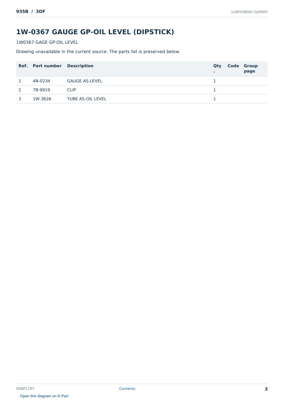 Caterpillar 935B S/N 3DF Partsbook SEBP1707 (English) - sample page 3 of 10 Caterpillar 935B S/N 3DF Partsbook SEBP1707 (English) - sample page 3 of 10