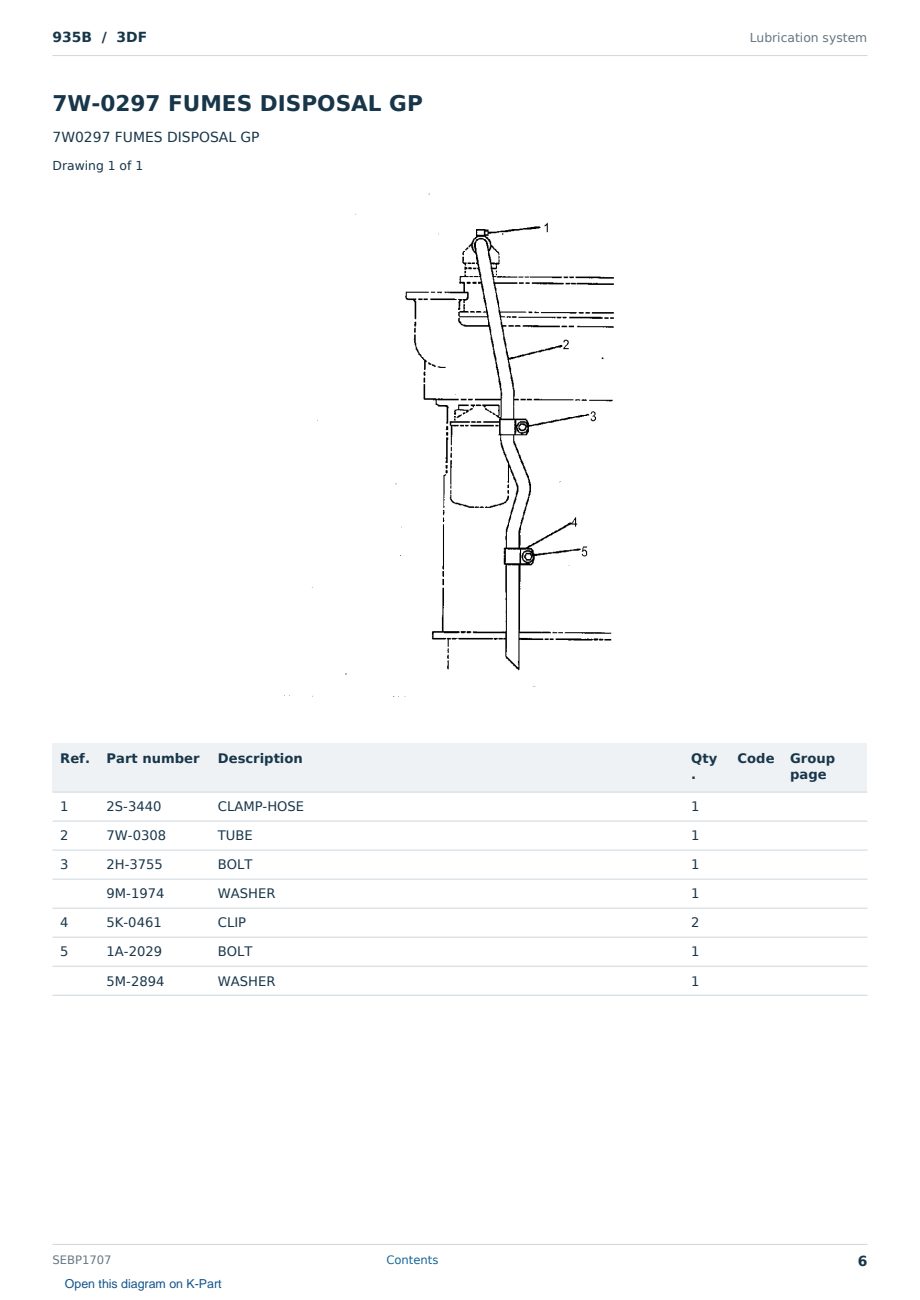 Caterpillar 935B S/N 3DF Partsbook SEBP1707 (English) - sample page 6 of 10 Caterpillar 935B S/N 3DF Partsbook SEBP1707 (English) - sample page 6 of 10