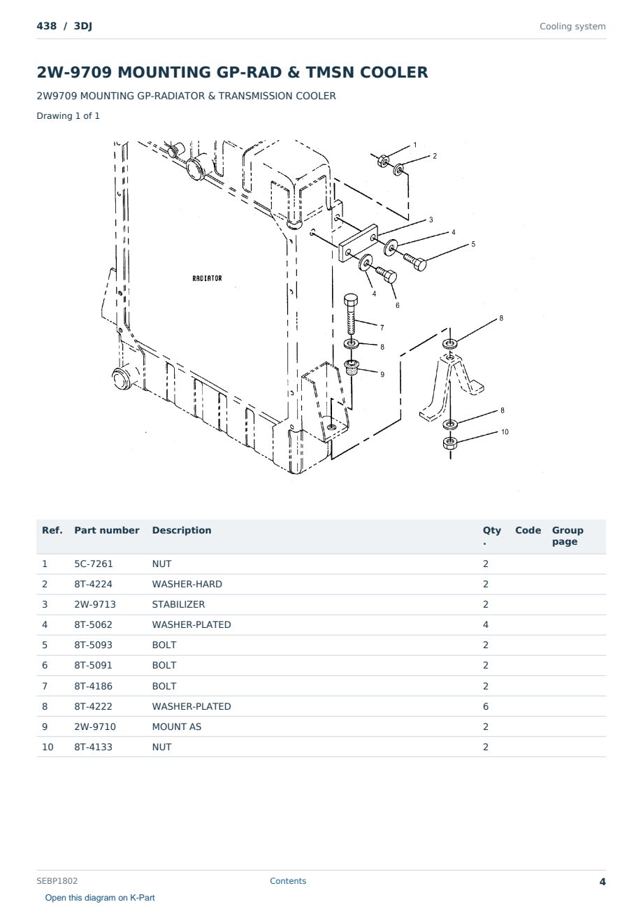 Caterpillar 438 S/N 3DJ Partsbook SEBP1802 (English) - sample page 4 of 10 Caterpillar 438 S/N 3DJ Partsbook SEBP1802 (English) - sample page 4 of 10