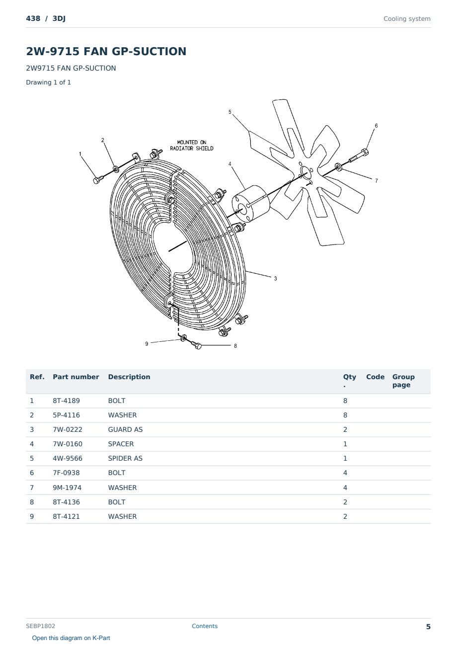 Caterpillar 438 S/N 3DJ Partsbook SEBP1802 (English) - sample page 5 of 10 Caterpillar 438 S/N 3DJ Partsbook SEBP1802 (English) - sample page 5 of 10