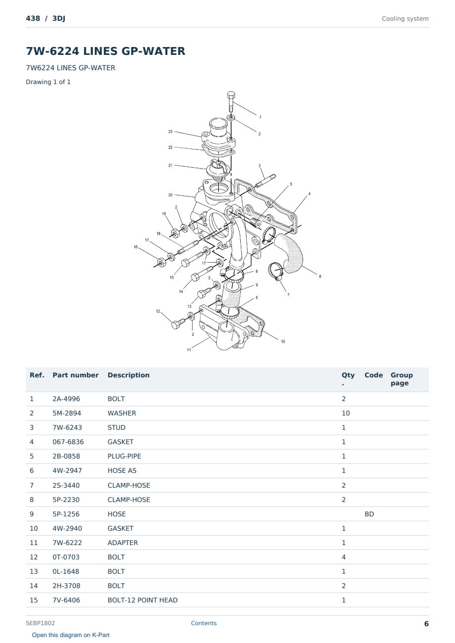 Caterpillar 438 S/N 3DJ Partsbook SEBP1802 (English) - sample page 6 of 10 Caterpillar 438 S/N 3DJ Partsbook SEBP1802 (English) - sample page 6 of 10