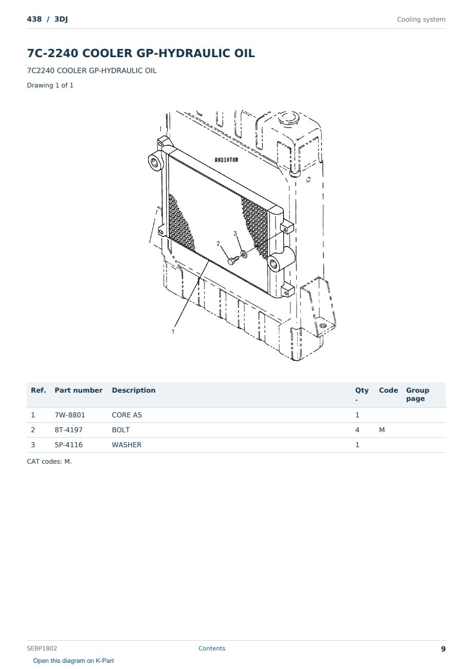 Caterpillar 438 S/N 3DJ Partsbook SEBP1802 (English) - sample page 9 of 10 Caterpillar 438 S/N 3DJ Partsbook SEBP1802 (English) - sample page 9 of 10