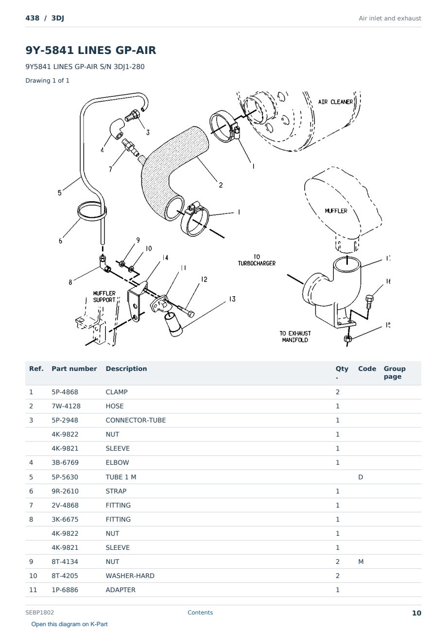 Caterpillar 438 S/N 3DJ Partsbook SEBP1802 (English) - sample page 10 of 10 Caterpillar 438 S/N 3DJ Partsbook SEBP1802 (English) - sample page 10 of 10