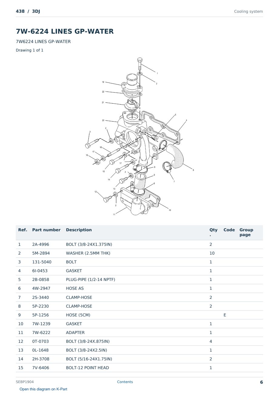 Caterpillar 438 S/N 3DJ Partsbook SEBP1904 (English) - sample page 6 of 10 Caterpillar 438 S/N 3DJ Partsbook SEBP1904 (English) - sample page 6 of 10