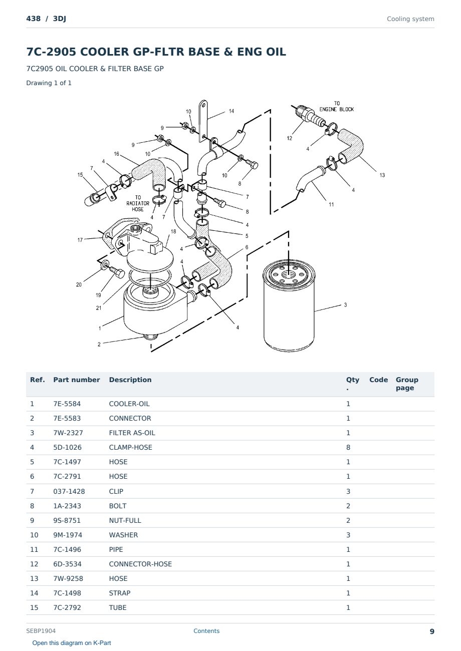 Caterpillar 438 S/N 3DJ Partsbook SEBP1904 (English) - sample page 9 of 10 Caterpillar 438 S/N 3DJ Partsbook SEBP1904 (English) - sample page 9 of 10