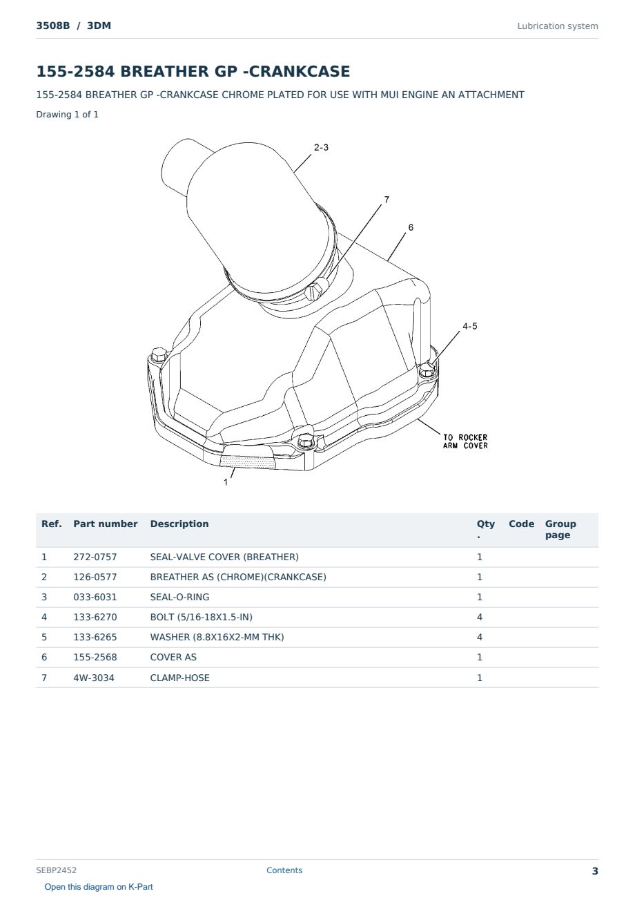 Caterpillar 3508B S/N 3DM Partsbook SEBP2452 (English) - sample page 3 of 10 Caterpillar 3508B S/N 3DM Partsbook SEBP2452 (English) - sample page 3 of 10