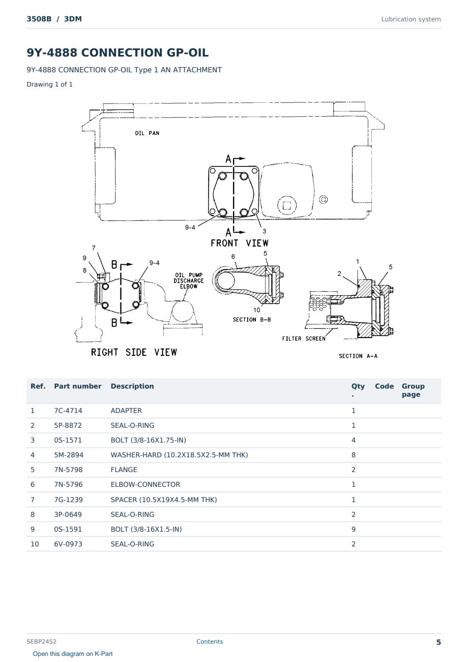 Caterpillar 3508B S/N 3DM Partsbook SEBP2452 (English) - sample page 5 of 10 Caterpillar 3508B S/N 3DM Partsbook SEBP2452 (English) - sample page 5 of 10