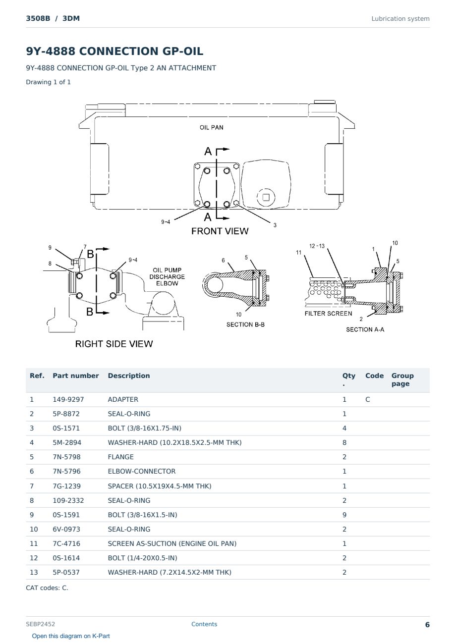 Caterpillar 3508B S/N 3DM Partsbook SEBP2452 (English) - sample page 6 of 10 Caterpillar 3508B S/N 3DM Partsbook SEBP2452 (English) - sample page 6 of 10