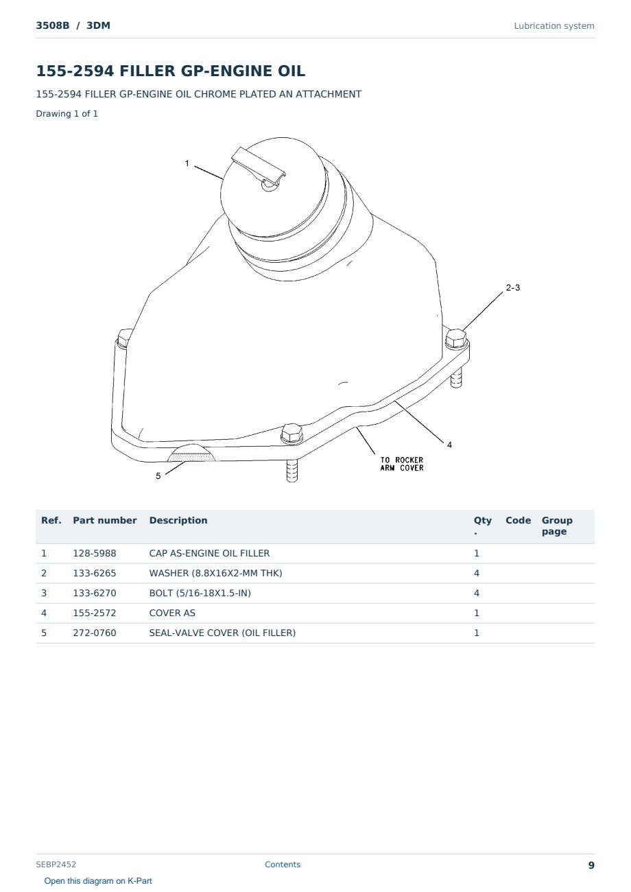 Caterpillar 3508B S/N 3DM Partsbook SEBP2452 (English) - sample page 9 of 10 Caterpillar 3508B S/N 3DM Partsbook SEBP2452 (English) - sample page 9 of 10