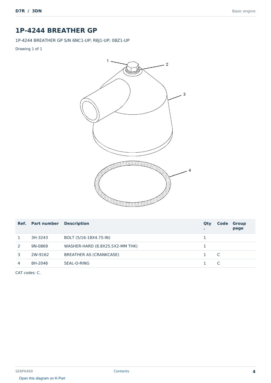 Caterpillar D7R S/N 3DN Partsbook SEBP6469 (English) - sample page 4 of 10 Caterpillar D7R S/N 3DN Partsbook SEBP6469 (English) - sample page 4 of 10