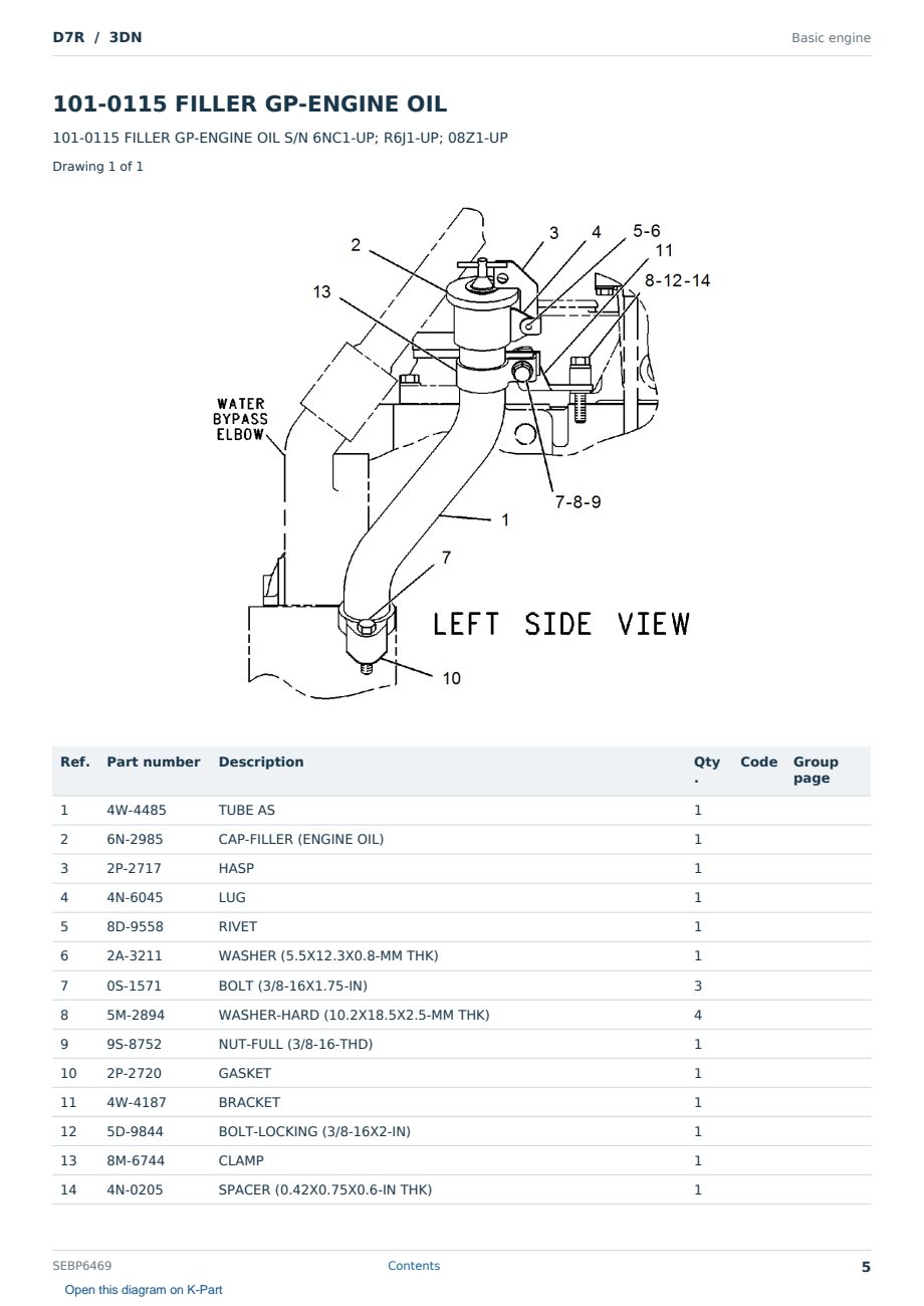 Caterpillar D7R S/N 3DN Partsbook SEBP6469 (English) - sample page 5 of 10 Caterpillar D7R S/N 3DN Partsbook SEBP6469 (English) - sample page 5 of 10