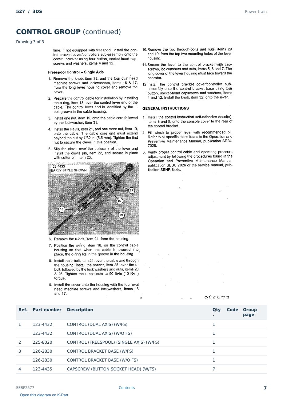 Caterpillar 527 S/N 3DS Partsbook SEBP2577 (English) - sample page 7 of 10 Caterpillar 527 S/N 3DS Partsbook SEBP2577 (English) - sample page 7 of 10