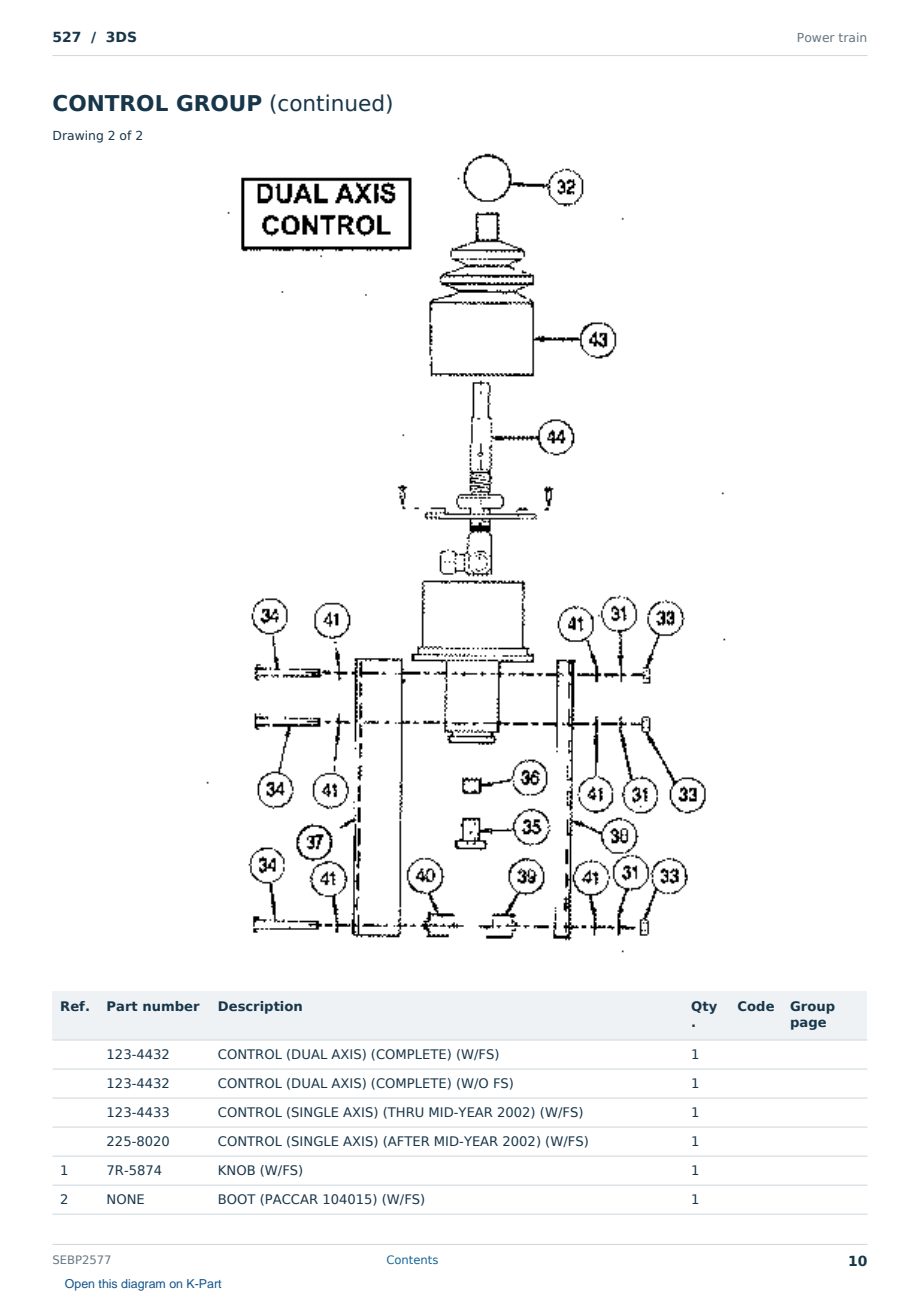 Caterpillar 527 S/N 3DS Partsbook SEBP2577 (English) - sample page 10 of 10 Caterpillar 527 S/N 3DS Partsbook SEBP2577 (English) - sample page 10 of 10