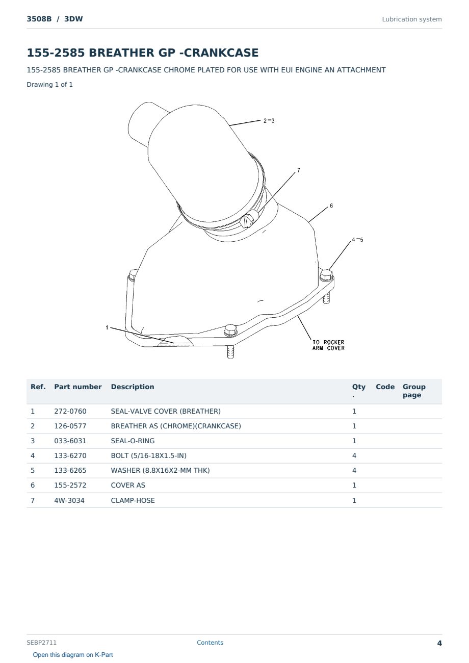 Caterpillar 3508B S/N 3DW Partsbook SEBP2711 (English) - sample page 4 of 10 Caterpillar 3508B S/N 3DW Partsbook SEBP2711 (English) - sample page 4 of 10