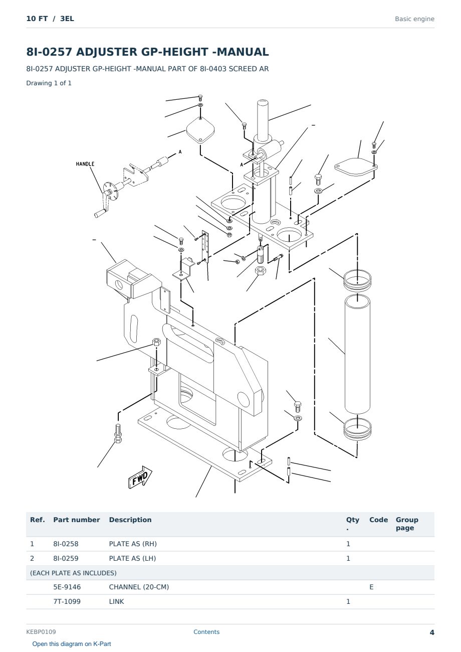 Caterpillar 10 FT S/N 3EL Partsbook KEBP0109 (English) - sample page 4 of 10 Caterpillar 10 FT S/N 3EL Partsbook KEBP0109 (English) - sample page 4 of 10