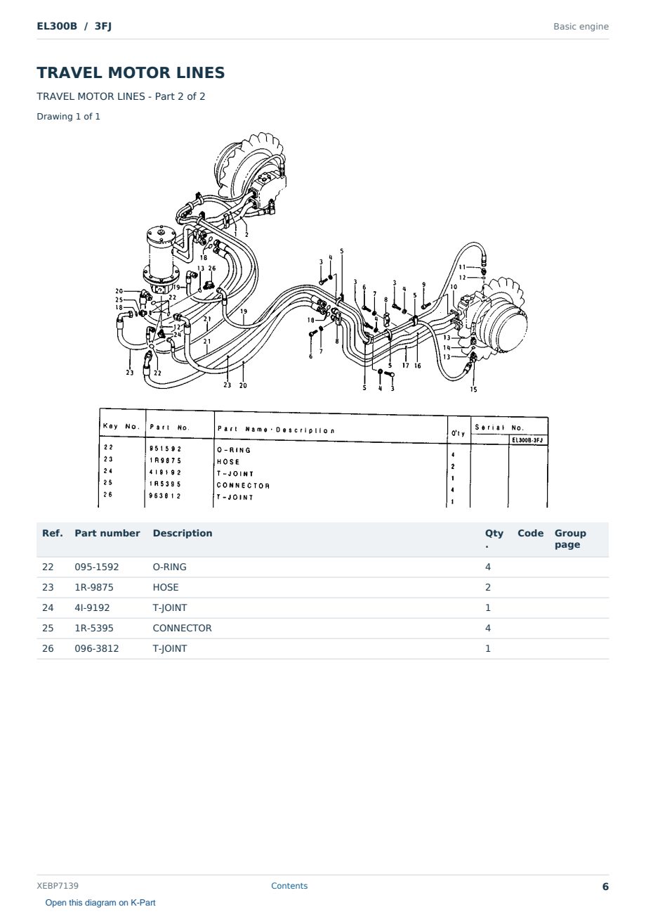 Caterpillar EL300B S/N 3FJ Partsbook XEBP7139 (English) - sample page 6 of 6 Caterpillar EL300B S/N 3FJ Partsbook XEBP7139 (English) - sample page 6 of 6