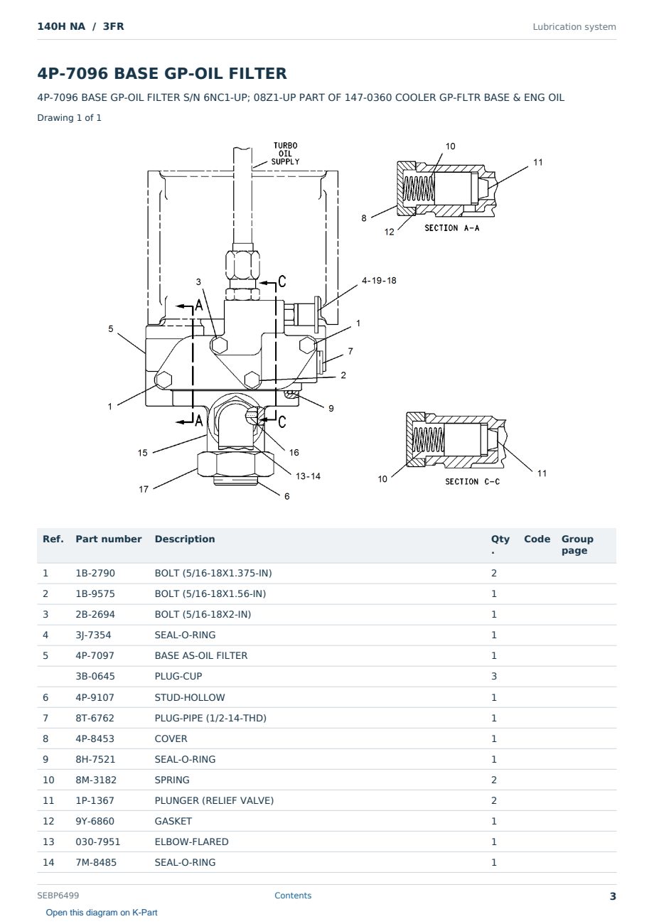 Caterpillar 140H NA S/N 3FR Partsbook SEBP6499 (English) - sample page 3 of 10 Caterpillar 140H NA S/N 3FR Partsbook SEBP6499 (English) - sample page 3 of 10