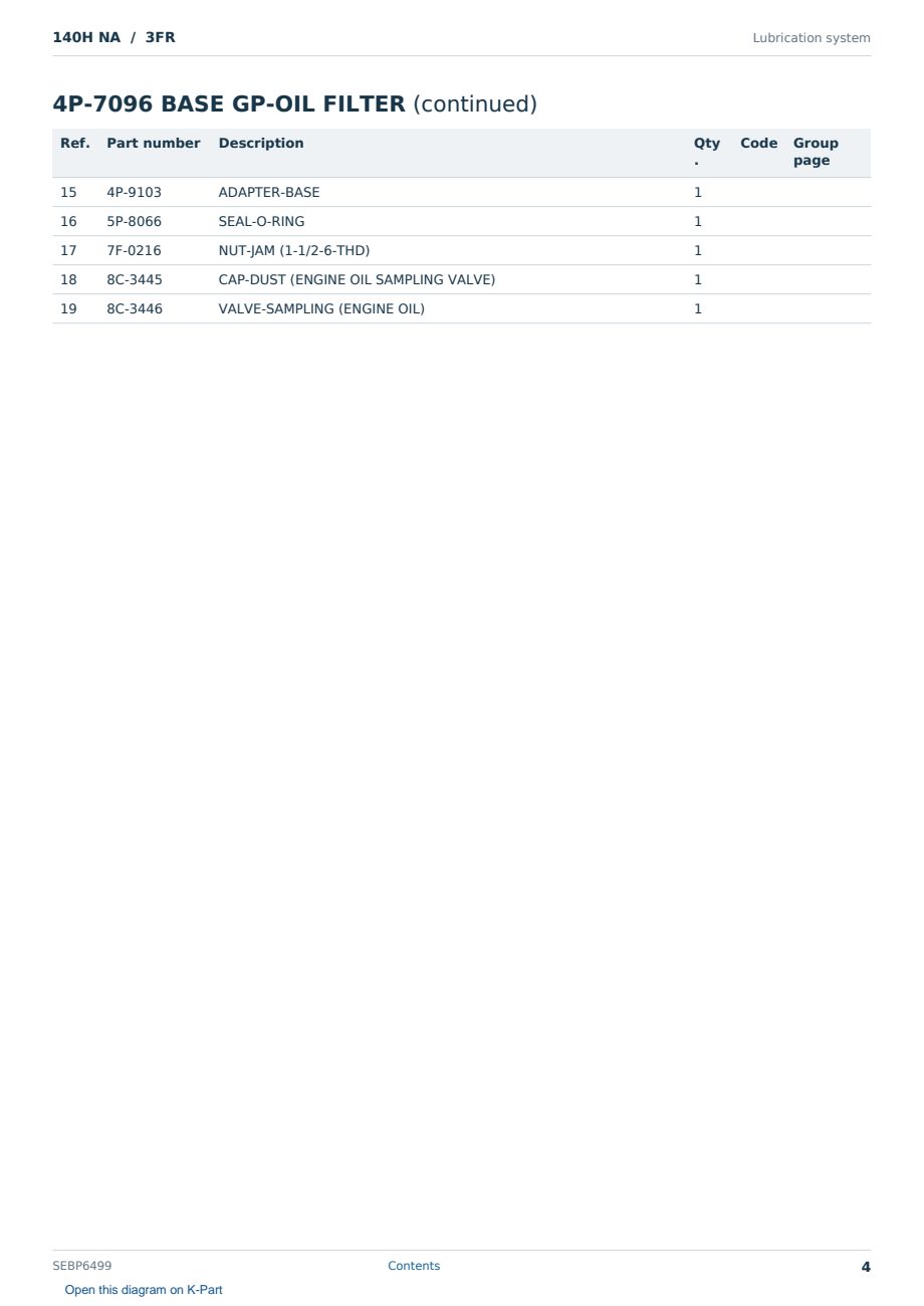 Caterpillar 140H NA S/N 3FR Partsbook SEBP6499 (English) - sample page 4 of 10 Caterpillar 140H NA S/N 3FR Partsbook SEBP6499 (English) - sample page 4 of 10