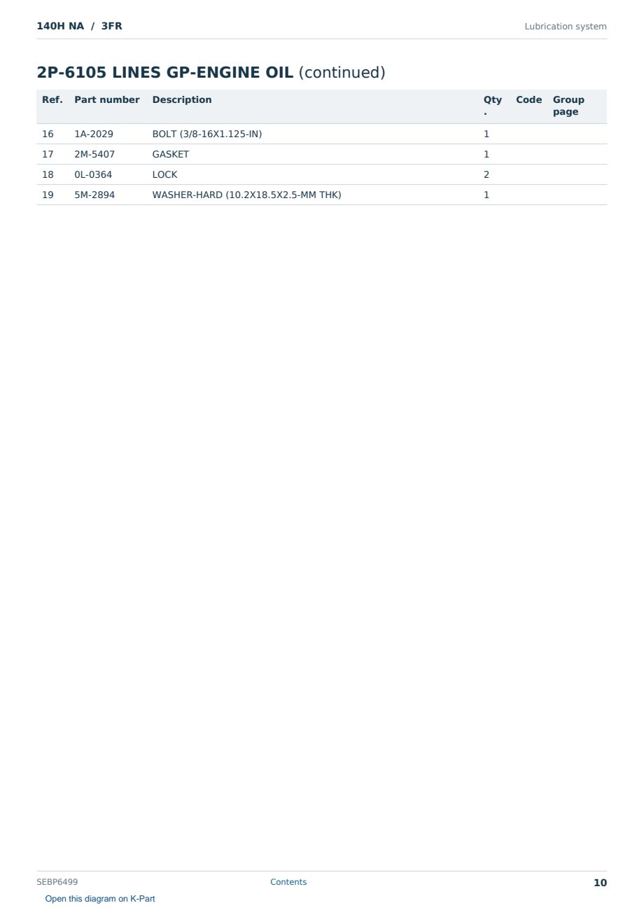 Caterpillar 140H NA S/N 3FR Partsbook SEBP6499 (English) - sample page 10 of 10 Caterpillar 140H NA S/N 3FR Partsbook SEBP6499 (English) - sample page 10 of 10