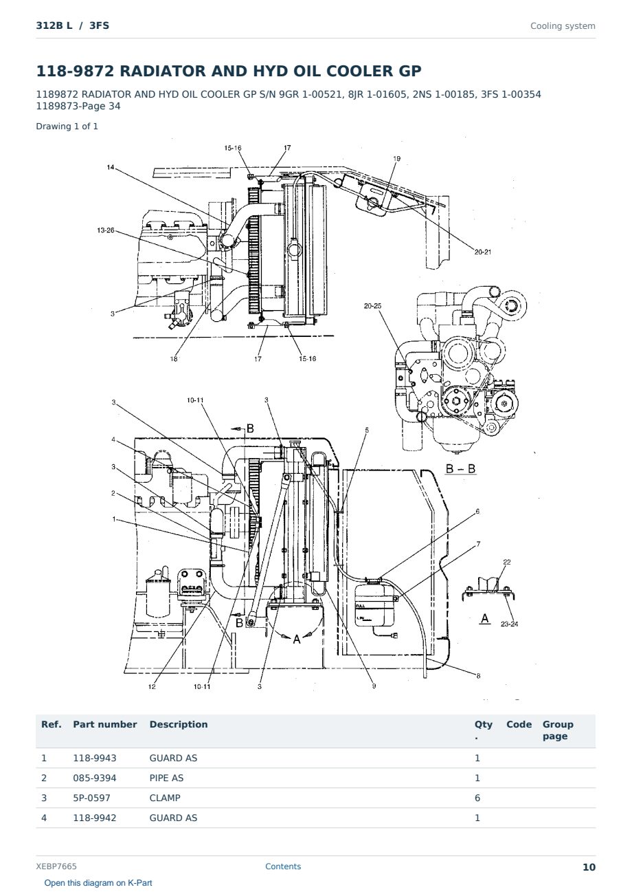 Caterpillar 312B L S/N 3FS Partsbook XEBP7665 (English) - sample page 10 of 10 Caterpillar 312B L S/N 3FS Partsbook XEBP7665 (English) - sample page 10 of 10