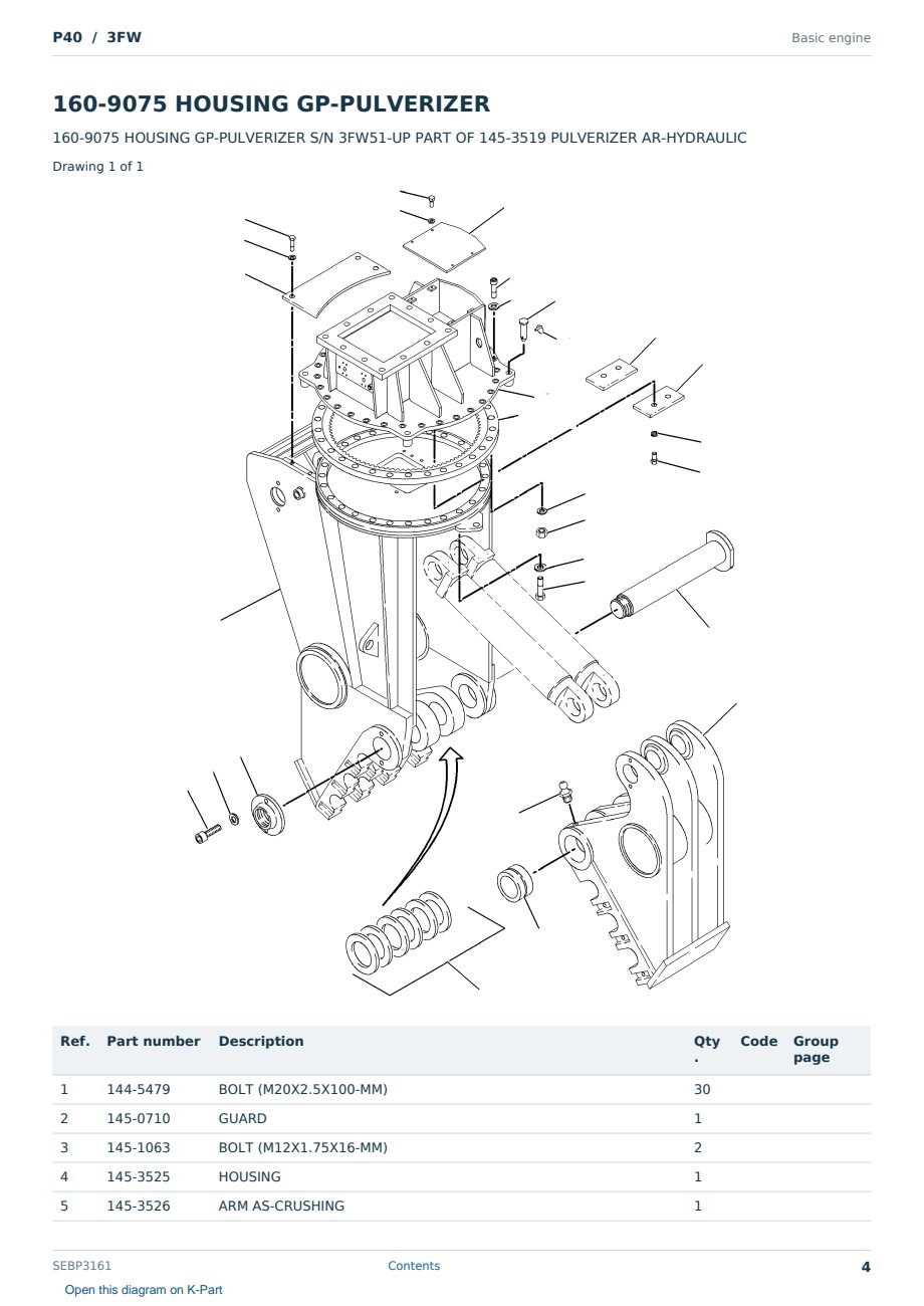 Caterpillar P40 S/N 3FW Partsbook SEBP3161 (English) - sample page 4 of 10 Caterpillar P40 S/N 3FW Partsbook SEBP3161 (English) - sample page 4 of 10