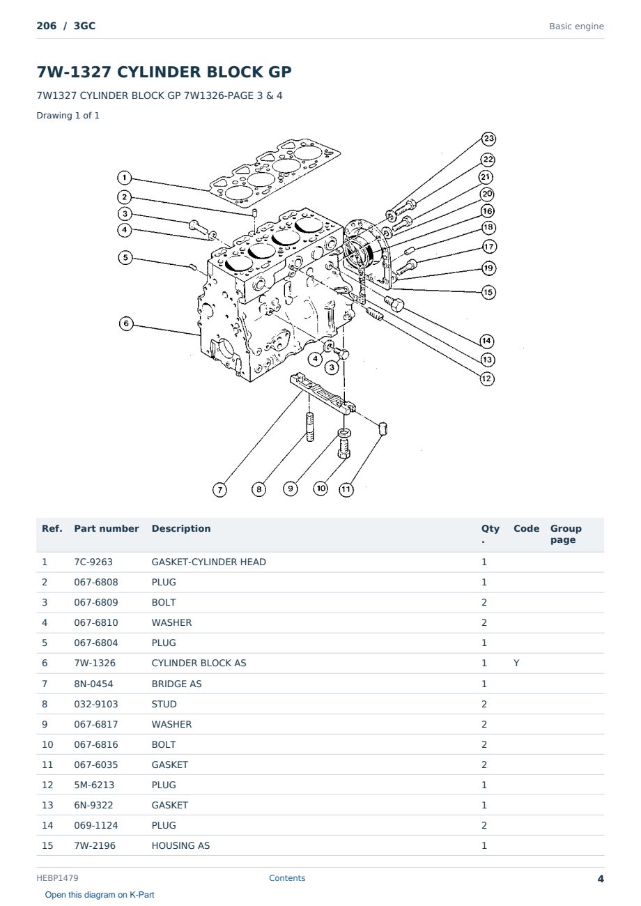 Caterpillar 206 S/N 3GC Partsbook HEBP1479 (English) - sample page 4 of 10 Caterpillar 206 S/N 3GC Partsbook HEBP1479 (English) - sample page 4 of 10