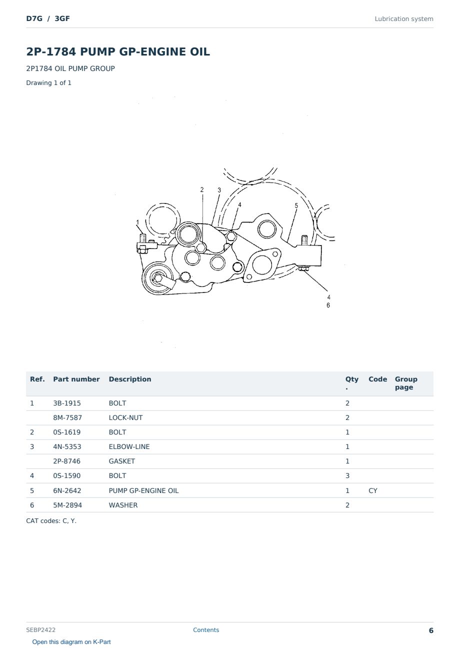 Caterpillar D7G S/N 3GF Partsbook SEBP2422 (English) - sample page 6 of 10 Caterpillar D7G S/N 3GF Partsbook SEBP2422 (English) - sample page 6 of 10