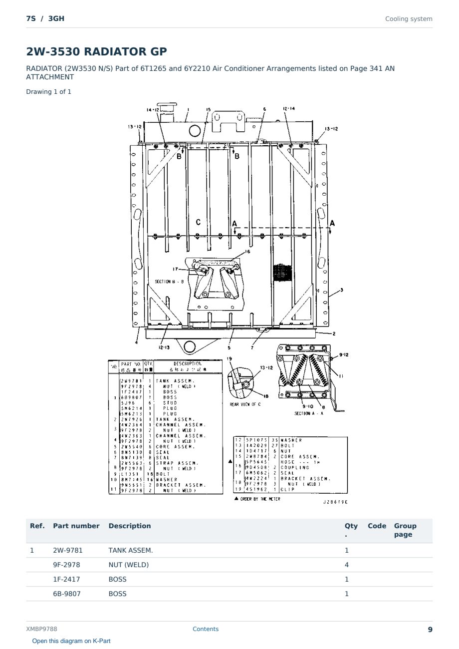 Caterpillar 7S S/N 3GH Partsbook XMBP9788 (English) - sample page 9 of 10 Caterpillar 7S S/N 3GH Partsbook XMBP9788 (English) - sample page 9 of 10