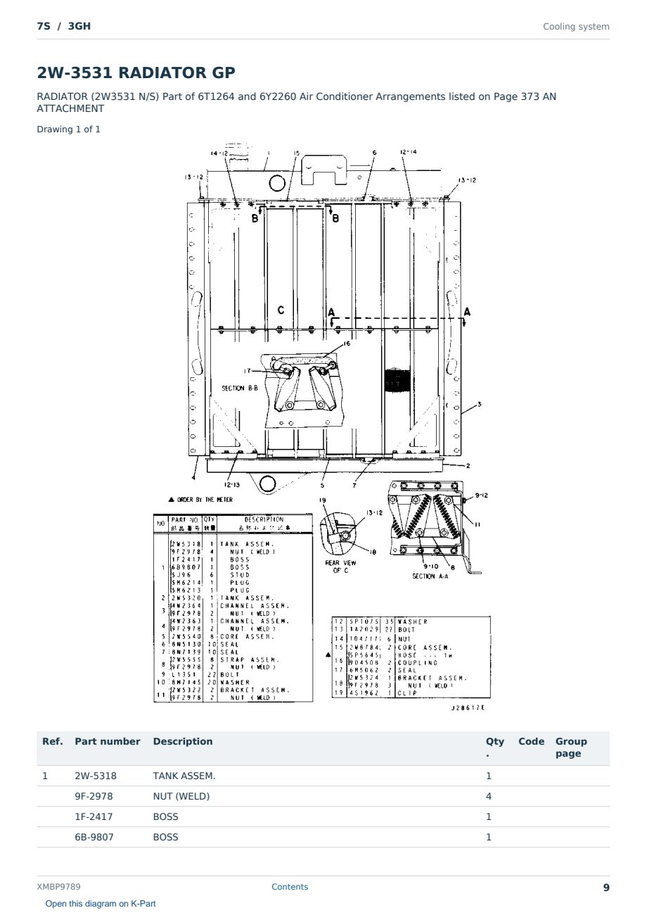 Caterpillar 7S S/N 3GH Partsbook XMBP9789 (English) - sample page 9 of 10 Caterpillar 7S S/N 3GH Partsbook XMBP9789 (English) - sample page 9 of 10