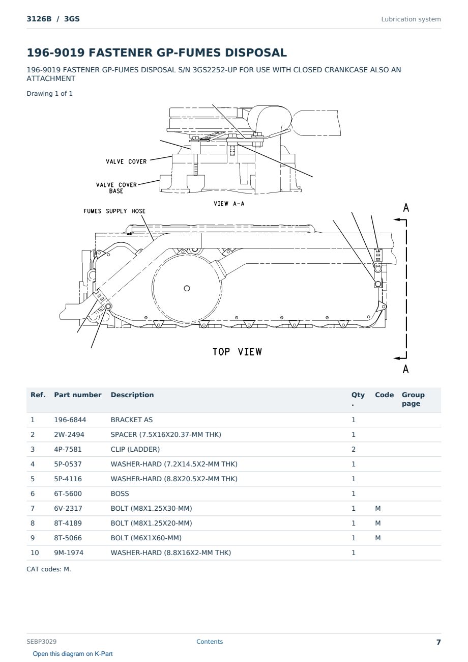 Caterpillar 3126B S/N 3GS Partsbook SEBP3029 (English) - sample page 7 of 10 Caterpillar 3126B S/N 3GS Partsbook SEBP3029 (English) - sample page 7 of 10