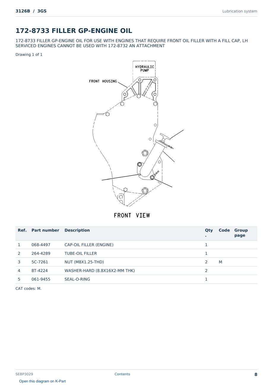 Caterpillar 3126B S/N 3GS Partsbook SEBP3029 (English) - sample page 8 of 10 Caterpillar 3126B S/N 3GS Partsbook SEBP3029 (English) - sample page 8 of 10
