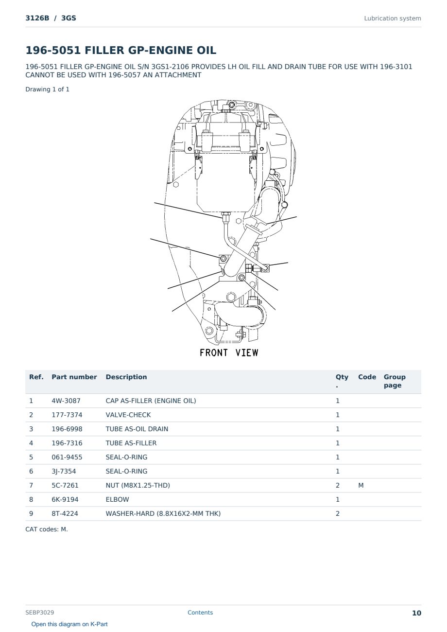Caterpillar 3126B S/N 3GS Partsbook SEBP3029 (English) - sample page 10 of 10 Caterpillar 3126B S/N 3GS Partsbook SEBP3029 (English) - sample page 10 of 10